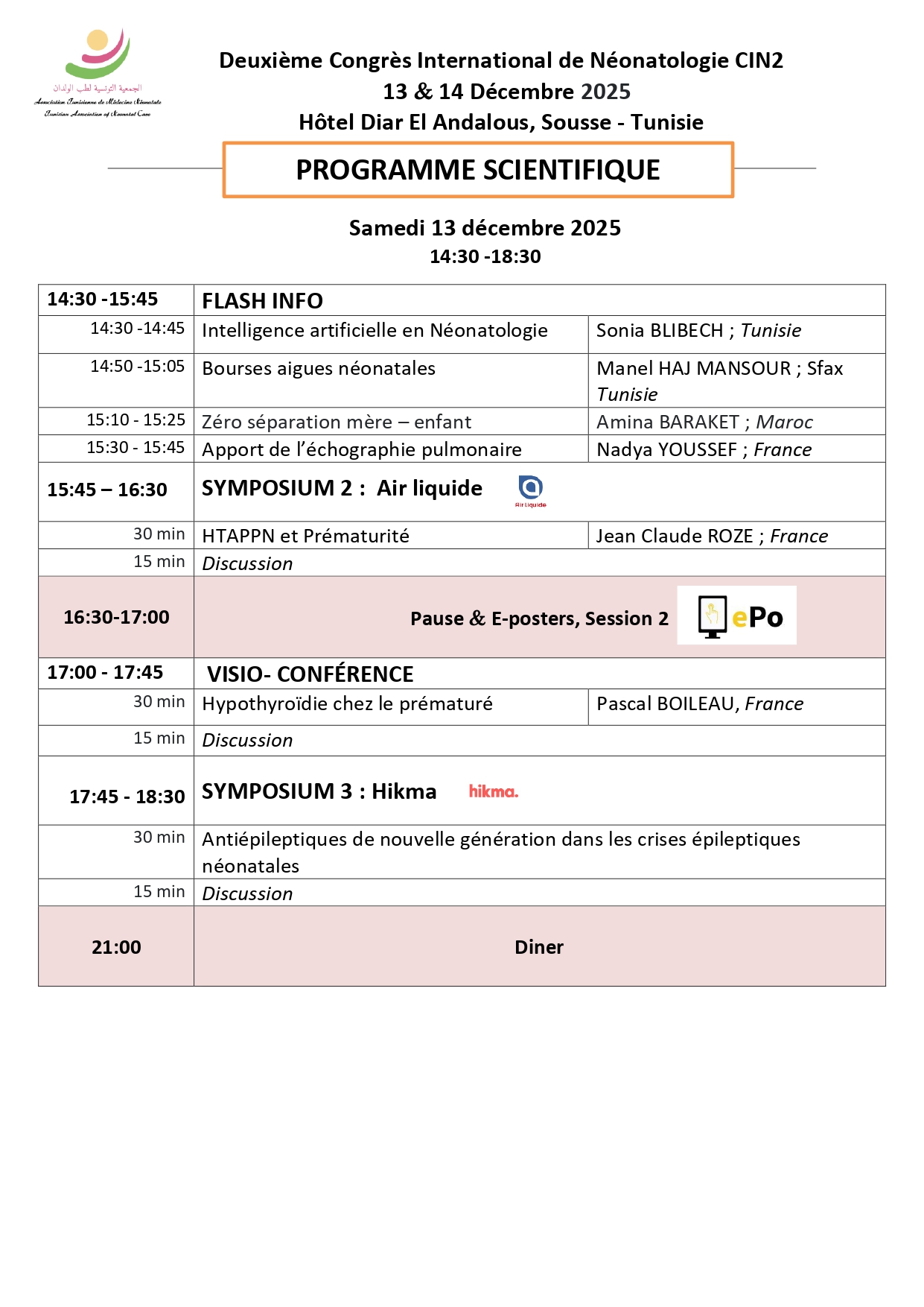 Programme Jour 2